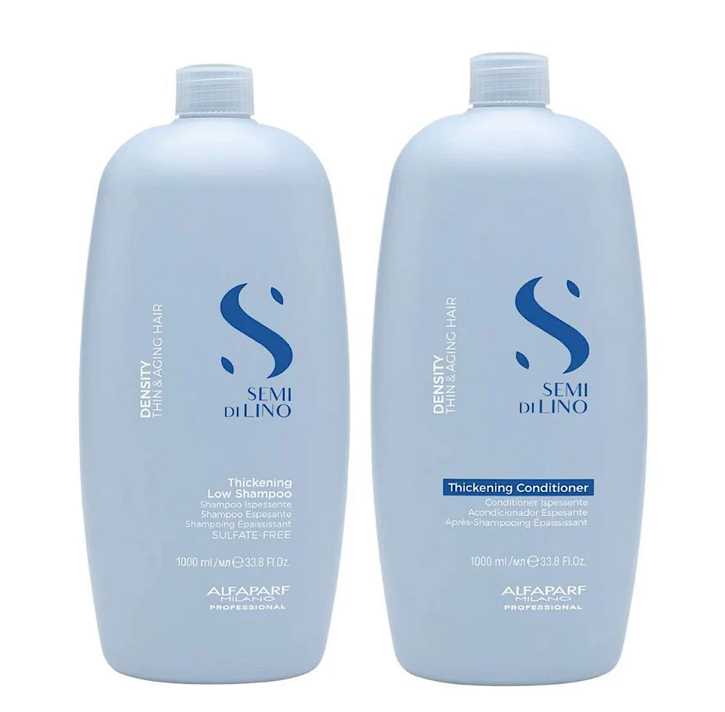 Alfaparf Milano Semi Di Lino Thickening Low Shampoo and Conditioner 1000ml