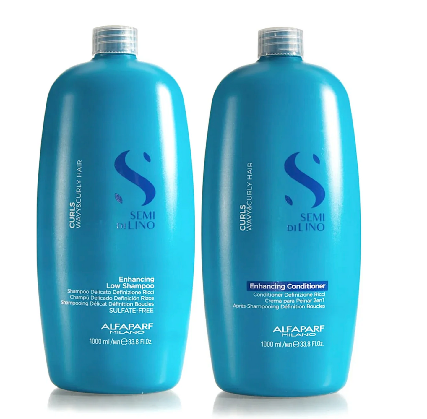 Alfaparf Semi Di Lino Curls Wavy & Curly Enhancing Shampoo and Conditioner 1000ml