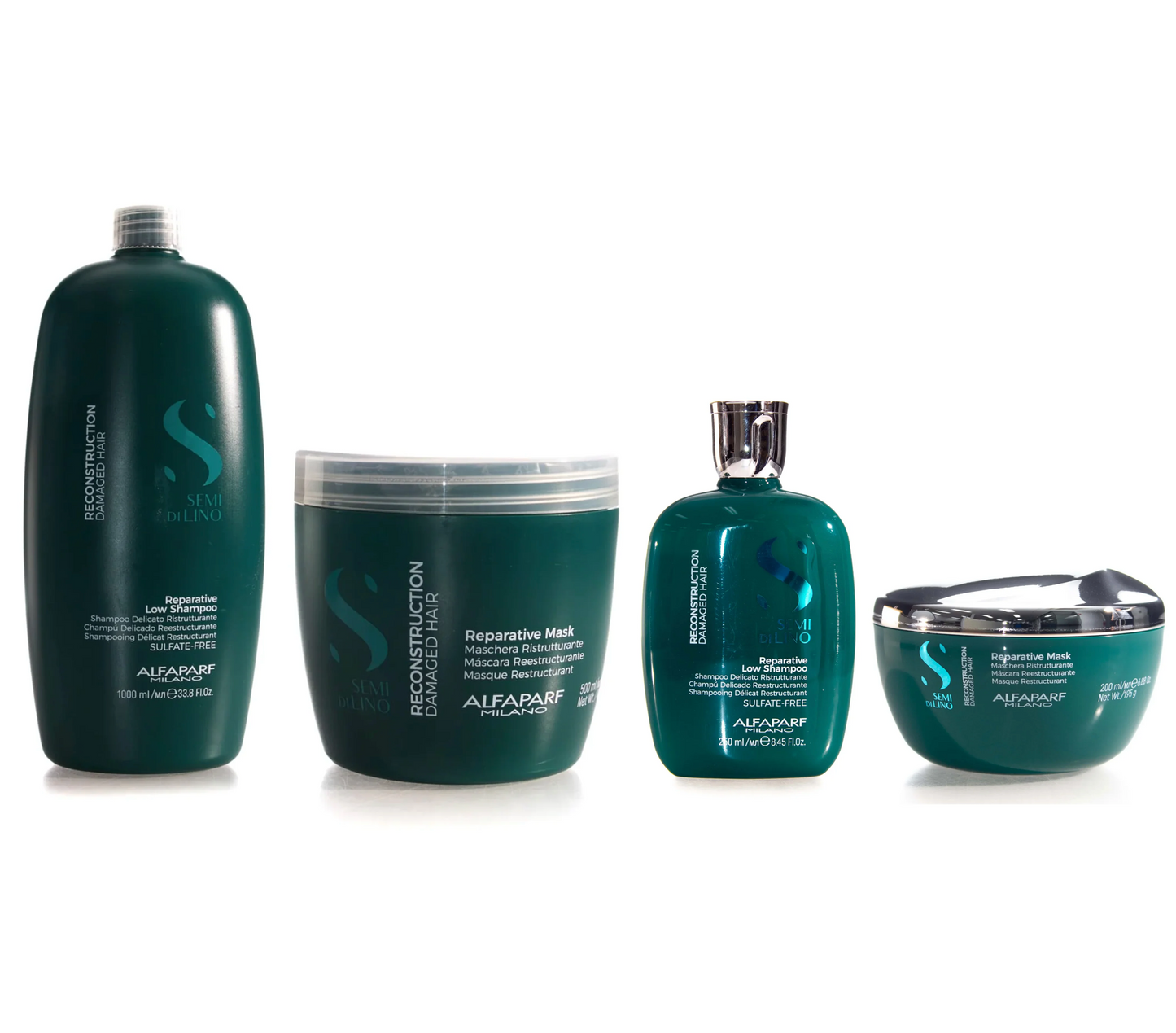 Alfaparf Milano Reconstruction Reparative Low Shampoo & Conditioner 1L + Duo (4pc)