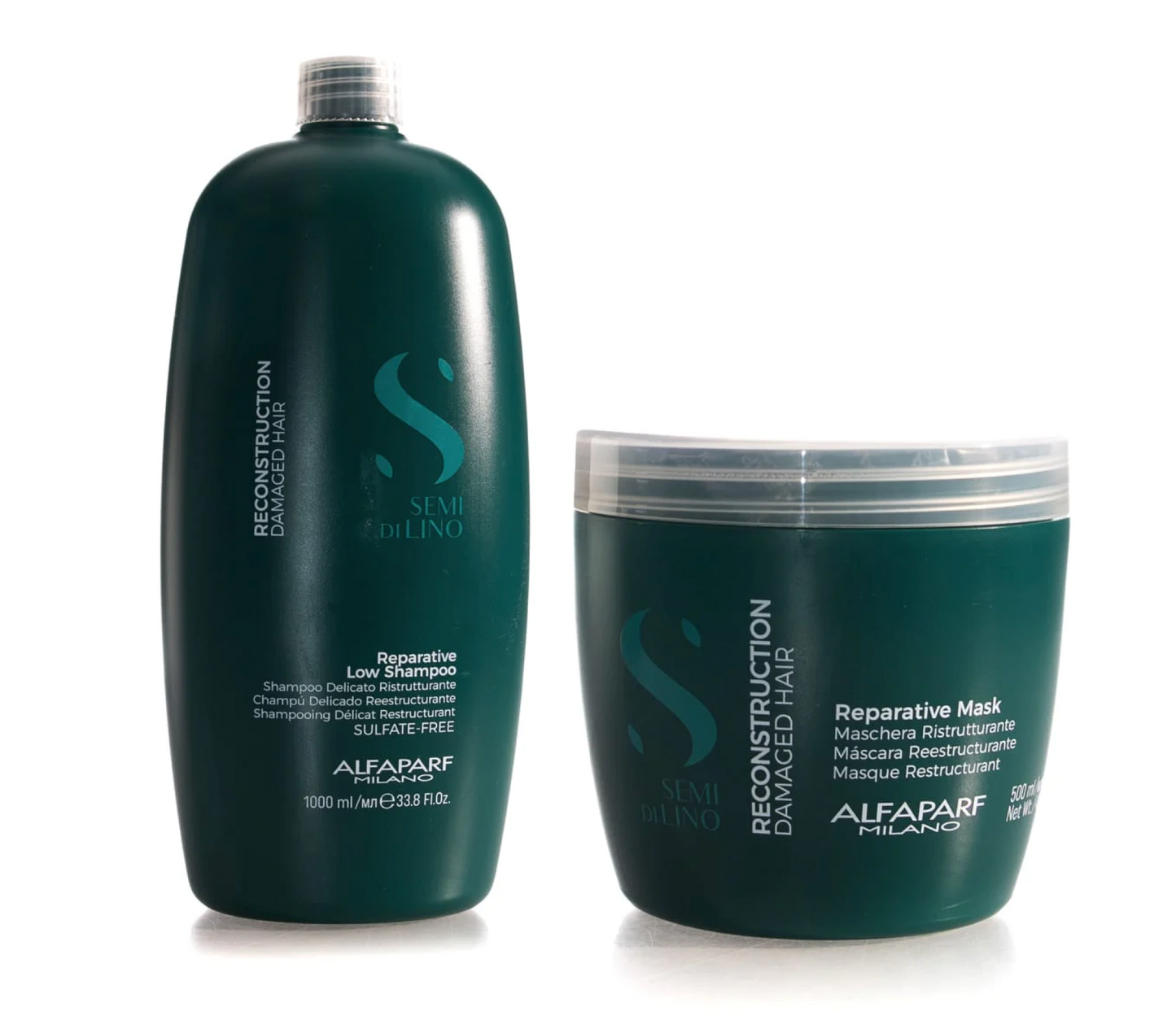 Alfaparf Milano Reconstruction Reparative Low Shampoo and Conditioner Mask 1000ml/500ml