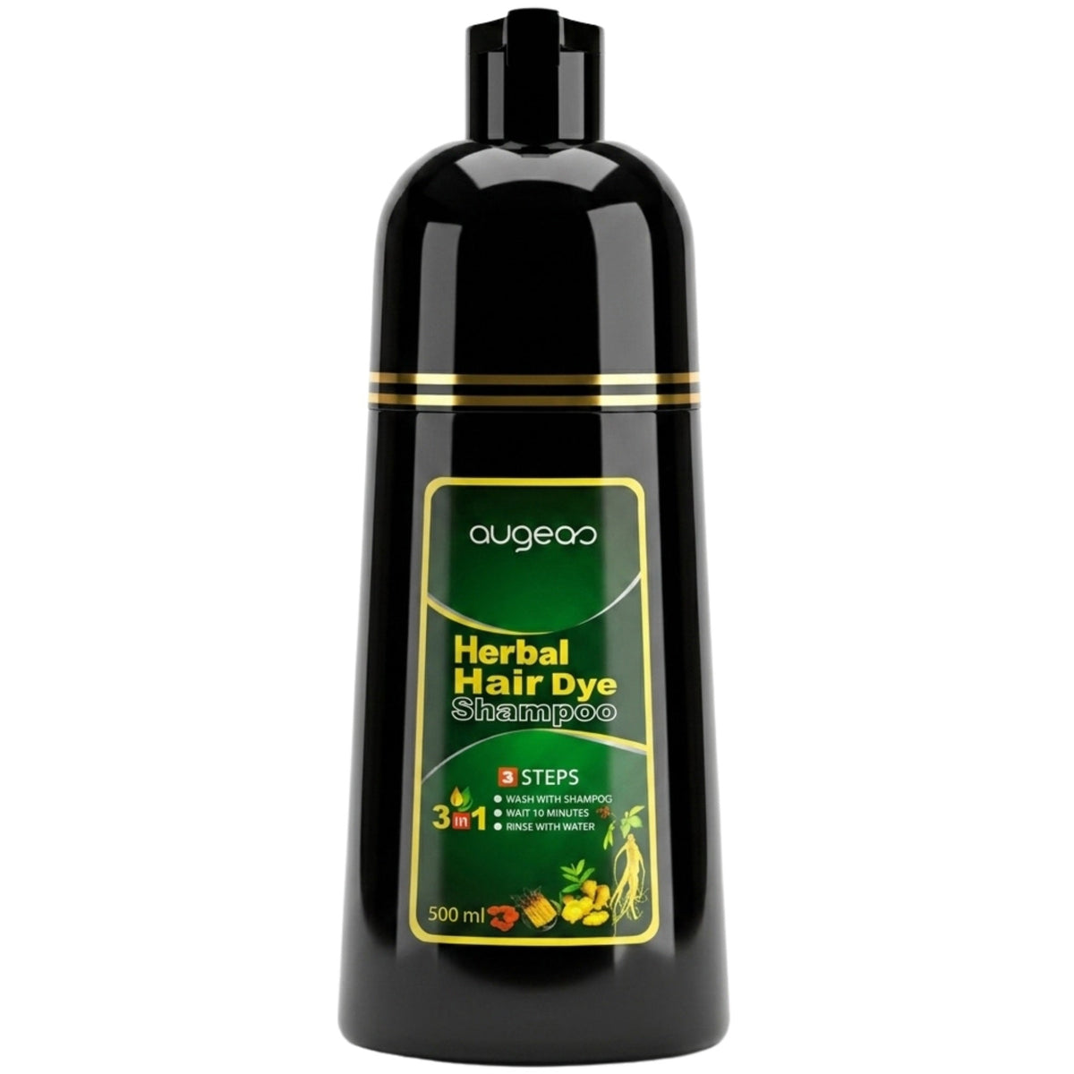 Augeas Herbal Fast Gray Coverage Hair Dye Shampoo 500ml