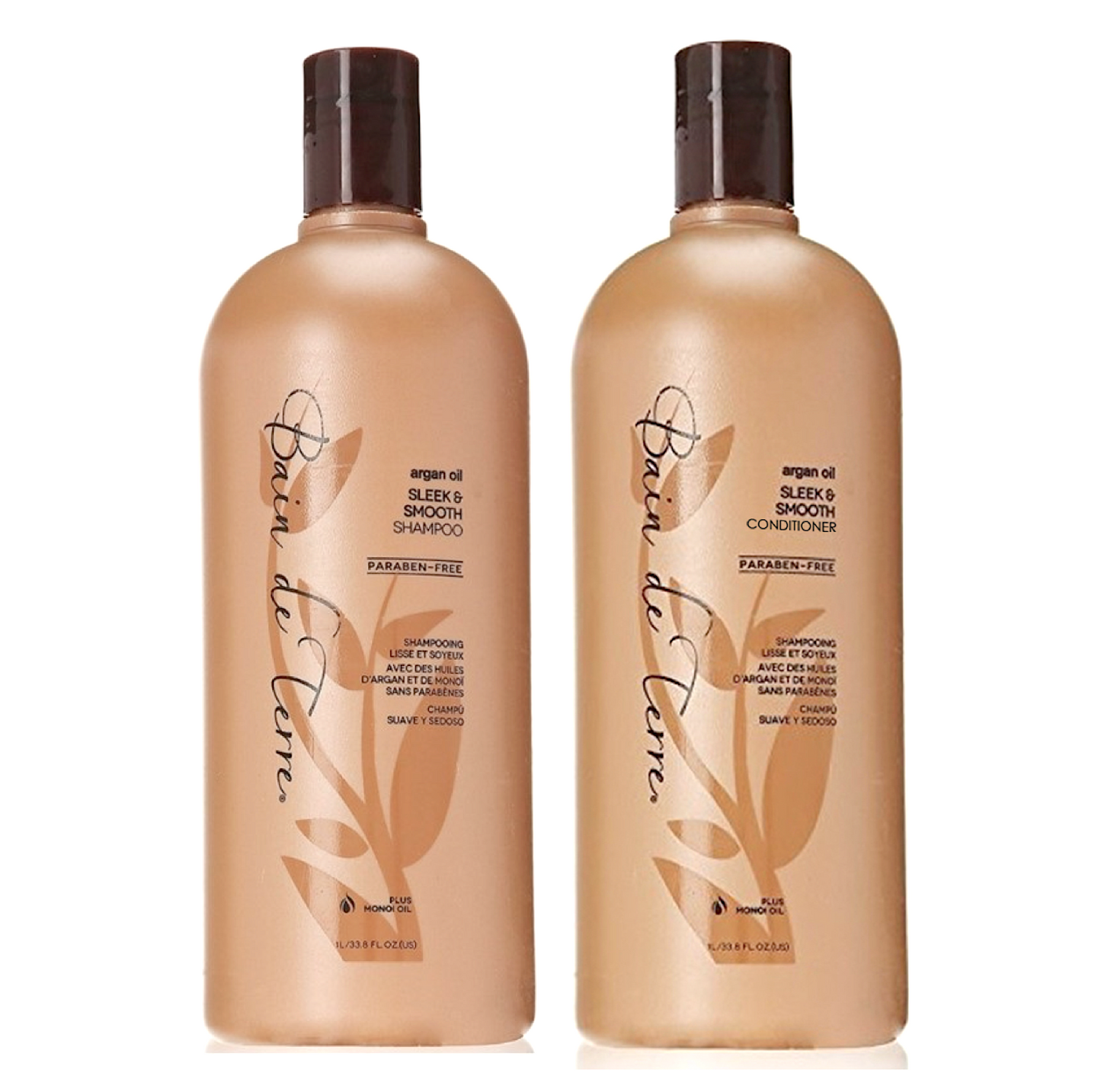 Bain De Terre Keratin Argan Oil Sleek & Smooth Shampoo and Conditioner 1000ml