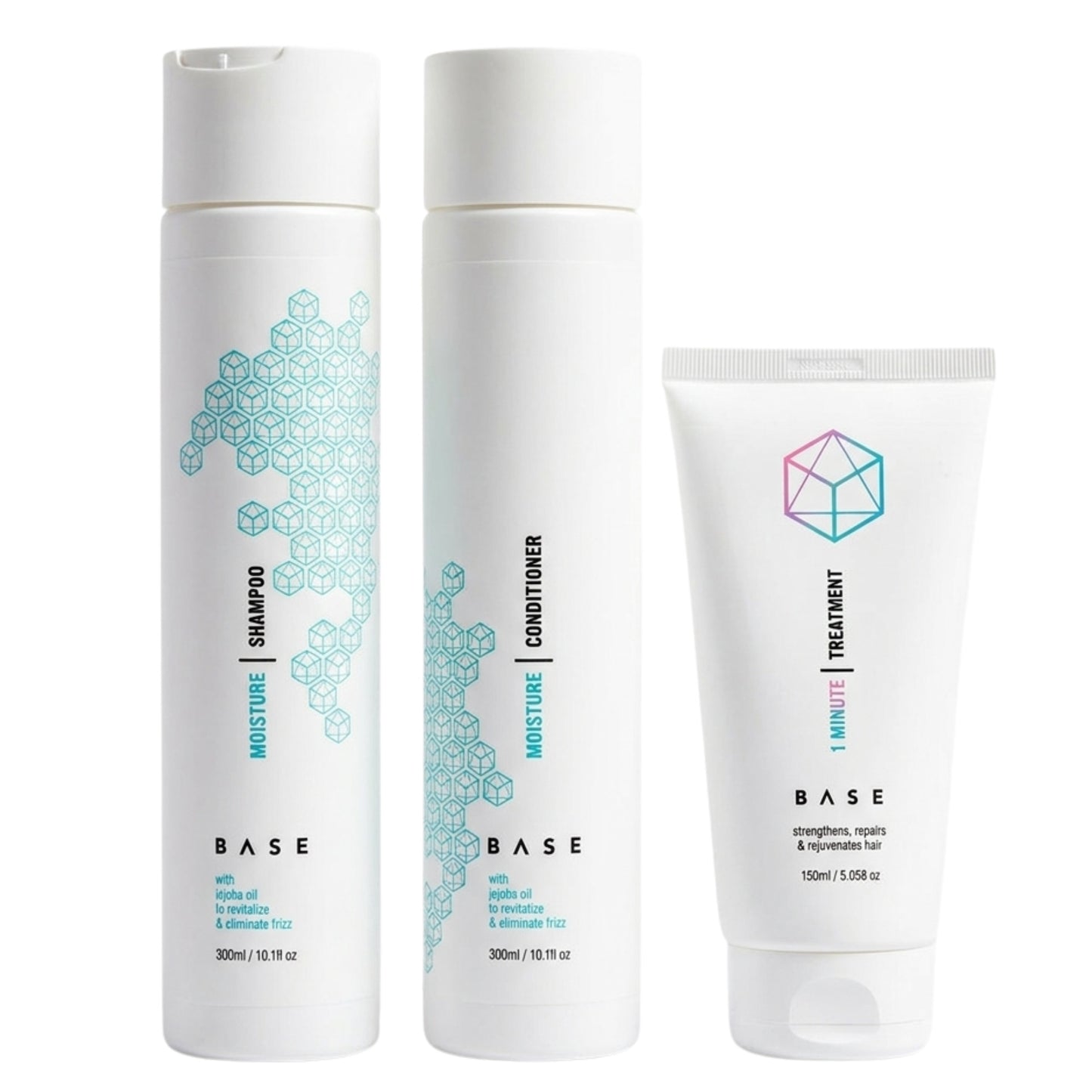 Base Moisture Shampoo and Conditioner 300ml + Treatment Trio
