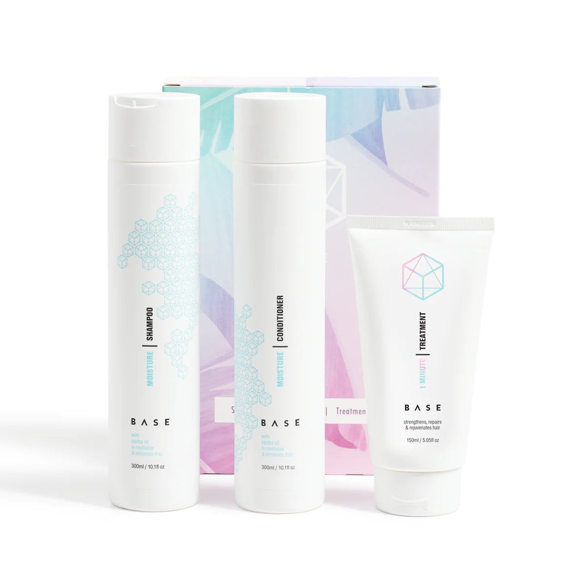 Base Moisture Shampoo and Conditioner 300ml + Treatment Trio