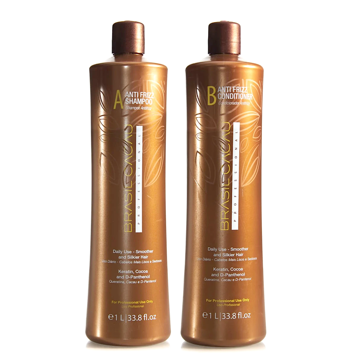Brasil Cacau Smoothing Anti Frizz Shampoo and Conditioner 1000ml