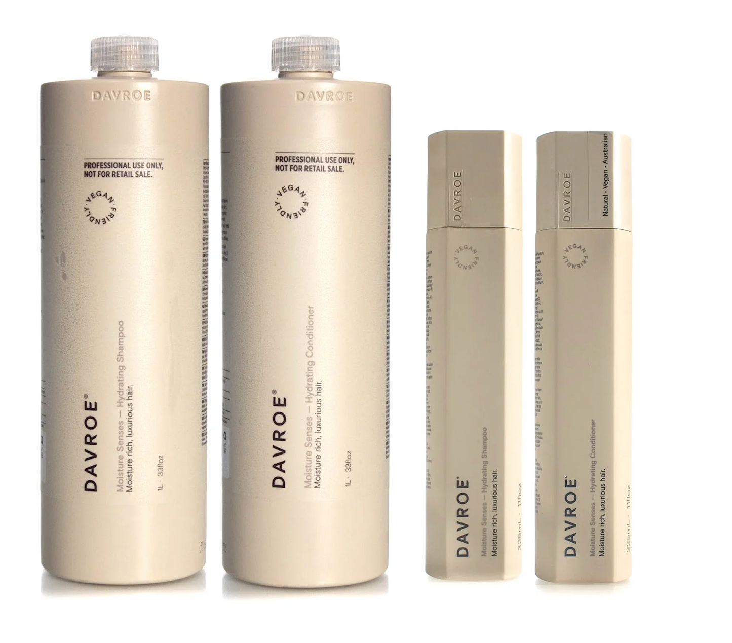 Davroe Moisture Senses Hydrating Shampoo & Conditioner 1L + Duo (4pc)