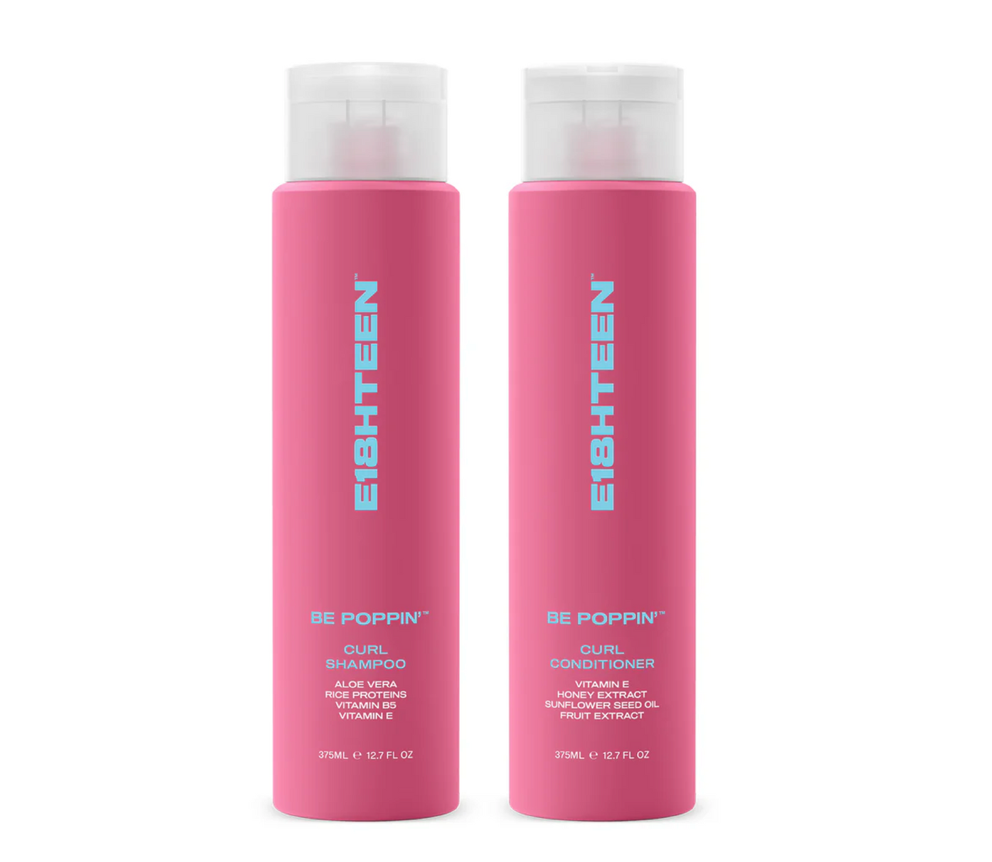 E18HTEEN Be Poppin Curl Shampoo and Conditioner 375ml