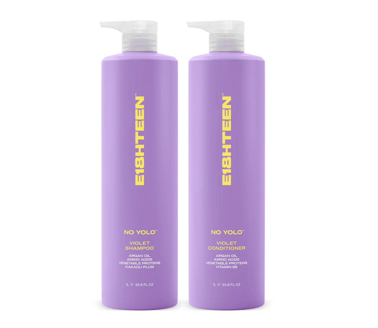 E18HTEEN No Yolo Violet Shampoo and Conditioner 1000ml