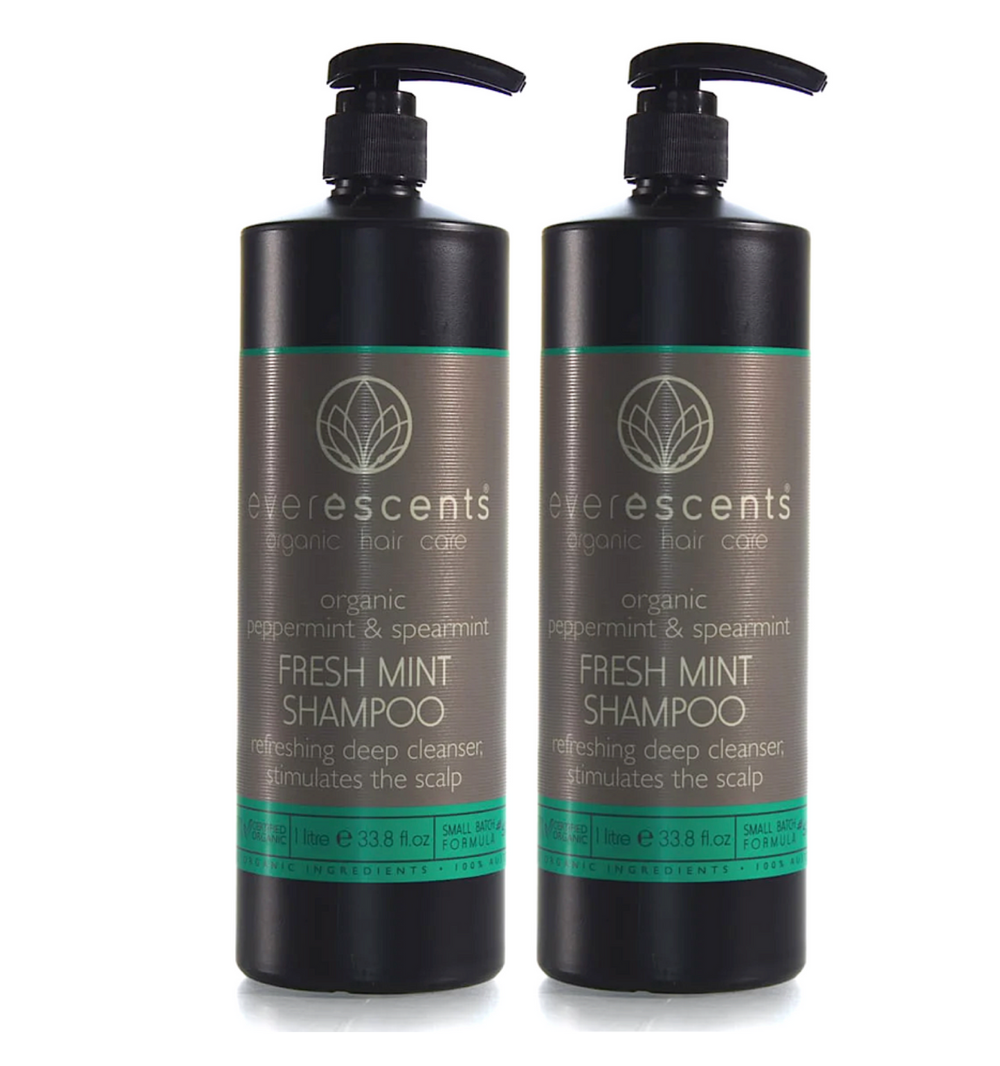 Everescents Organic Fresh Mint Hair Regrowth Shampoo 1000ml (2pc)