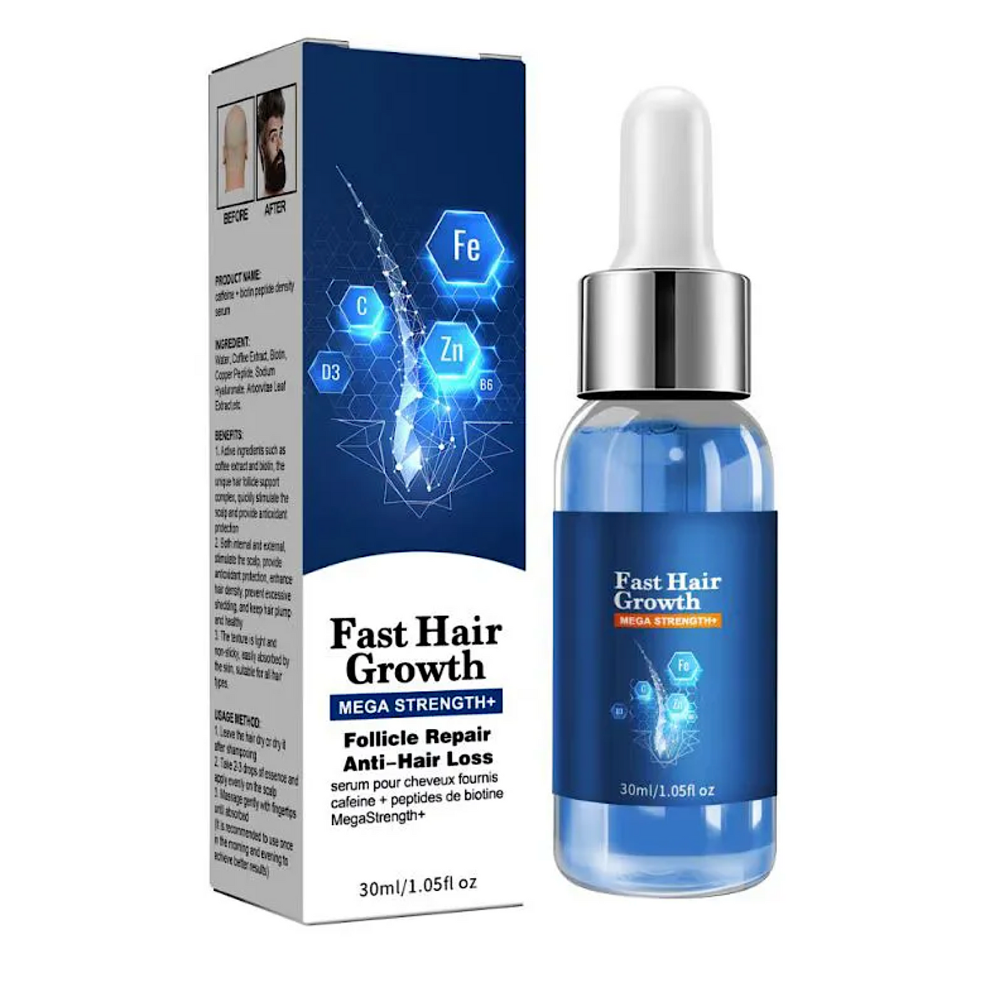 Fast Hair Growth Mega Strength Follicle Repair Anti Hair Loss 30ml