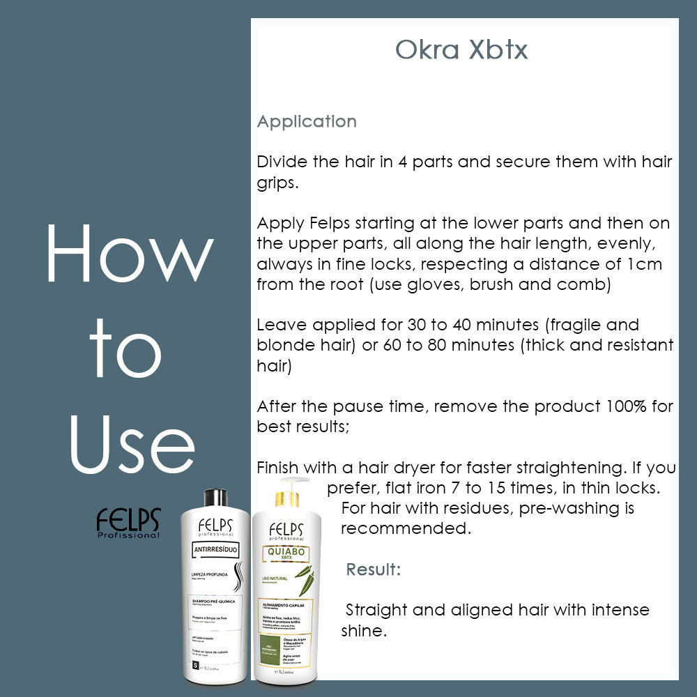 Felps Clarifying Shampoo and Okra Quiabo Brazilian XBTX Thermal Sealing Duo