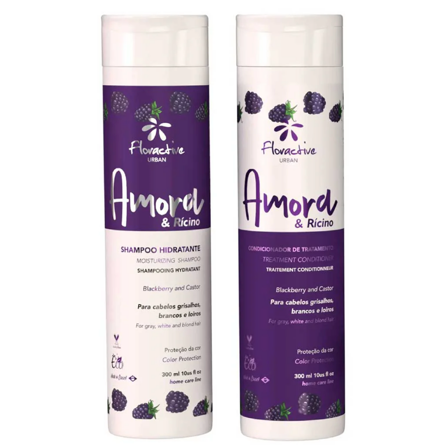 Floractive Amora Blackberry & Castor Shampoo and Treatment Conditioner 300ml