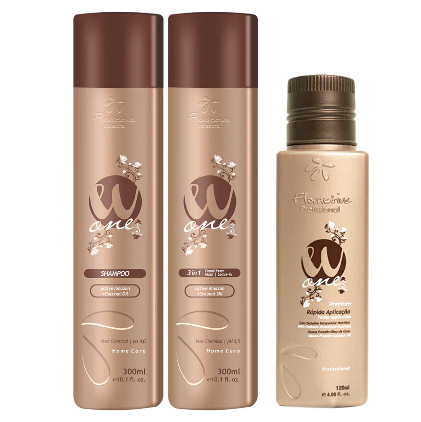 Floractive W One Nanoplasty Keratin Treatment 120ml + Shampoo and Conditioner (3pc)