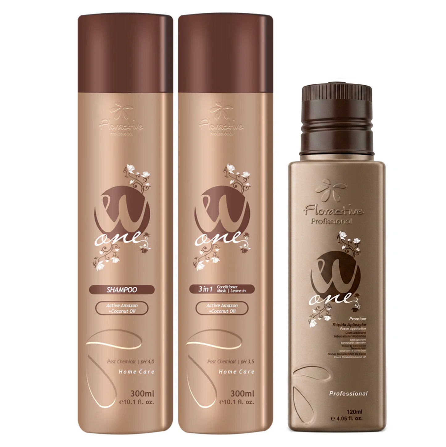 Floractive W One Nanoplasty Keratin Treatment 120ml + Shampoo and Conditioner (3pc)