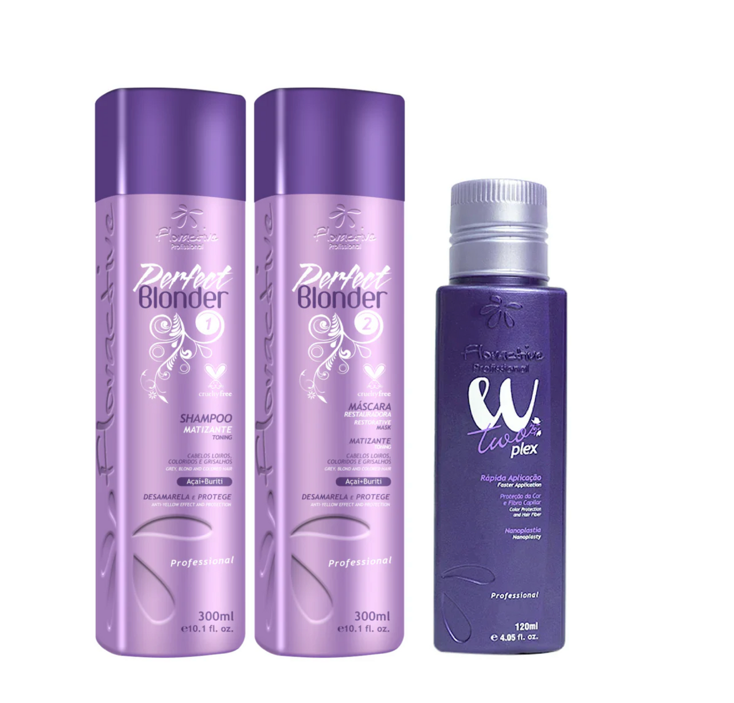 Floractive W Two Plex Nanoplasty Treatment 120ml + Shampoo and Conditioner 300ml (3pc)