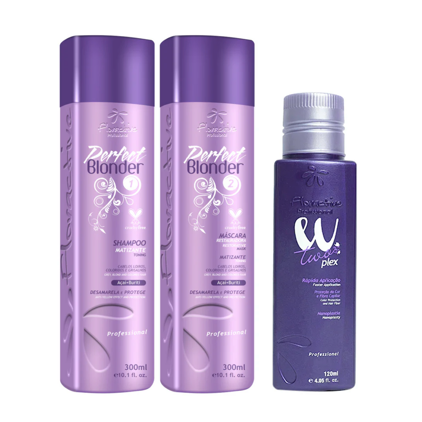 Floractive W Two Plex Nanoplasty Treatment 120ml + Shampoo and Conditioner 300ml (3pc)