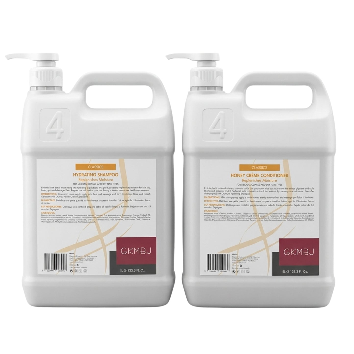 GKMBJ Hydrating Shampoo and Honey Creme Conditioner 4L