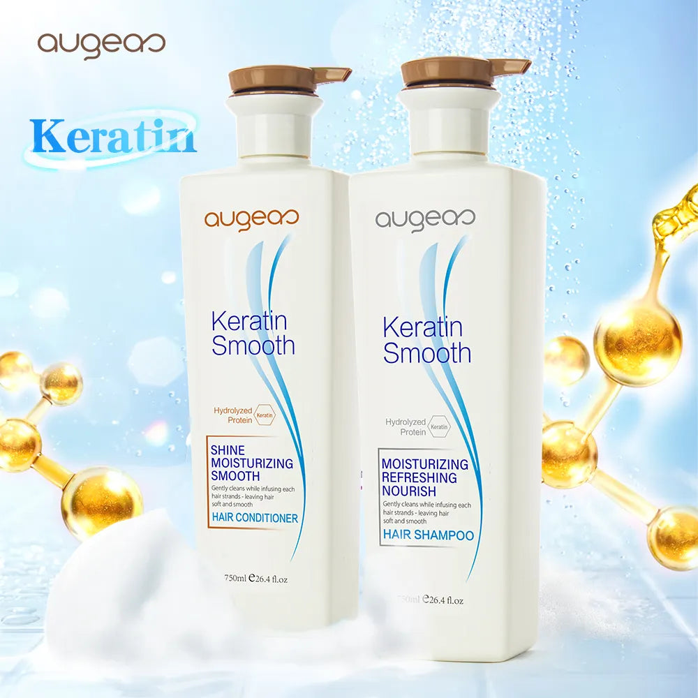 Augeas Hydrolyzed Protein Keratin Smooth Shampoo and Conditioner 750ml