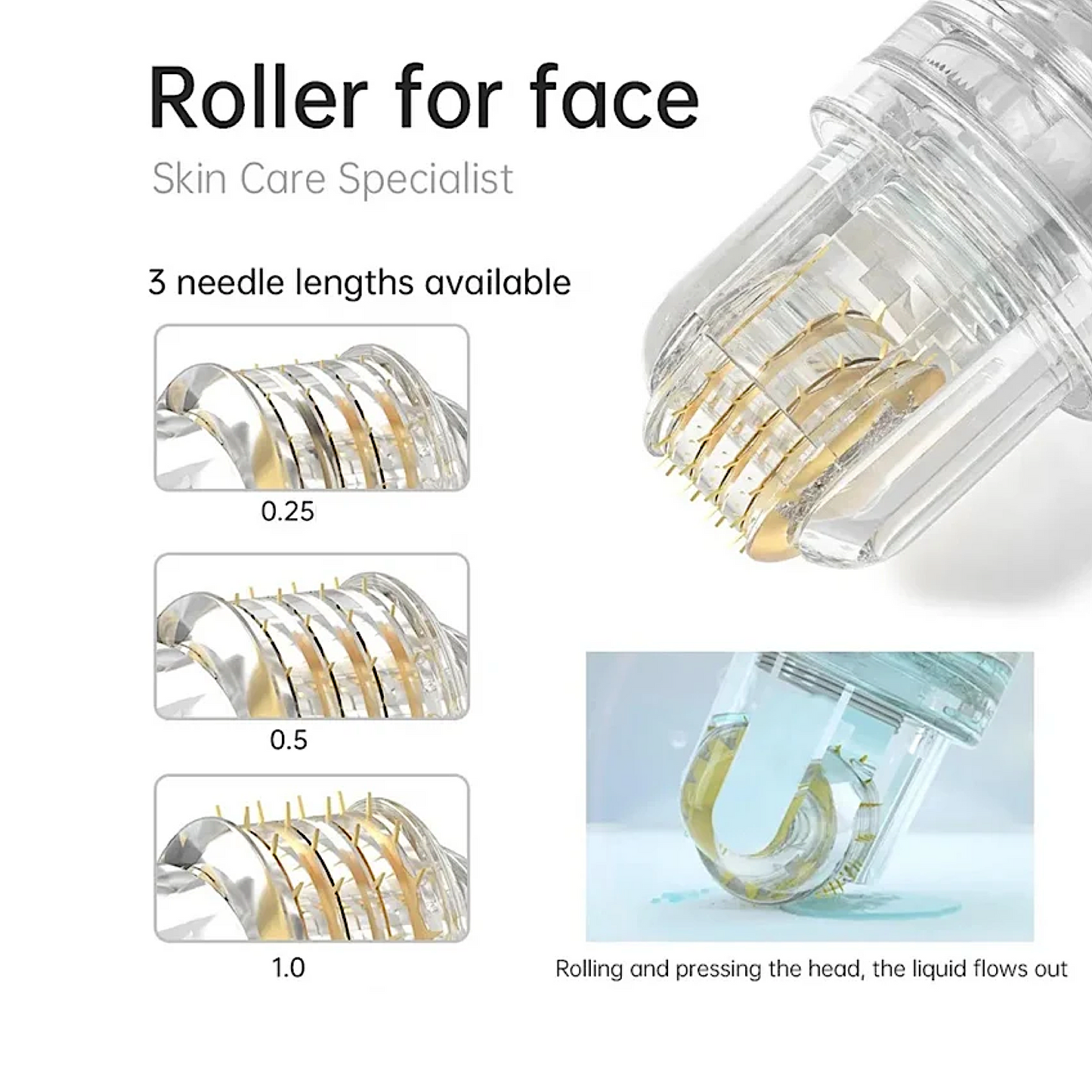 Hydra Roller Derma Titanium Microneedling Rolling Tool