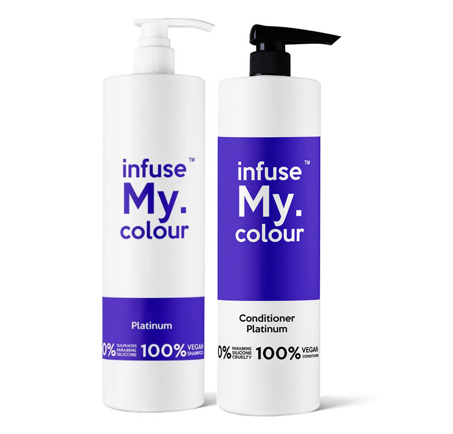 Infuse My Colour Platinum Icy Blonde Shampoo and Conditioner 1000ml