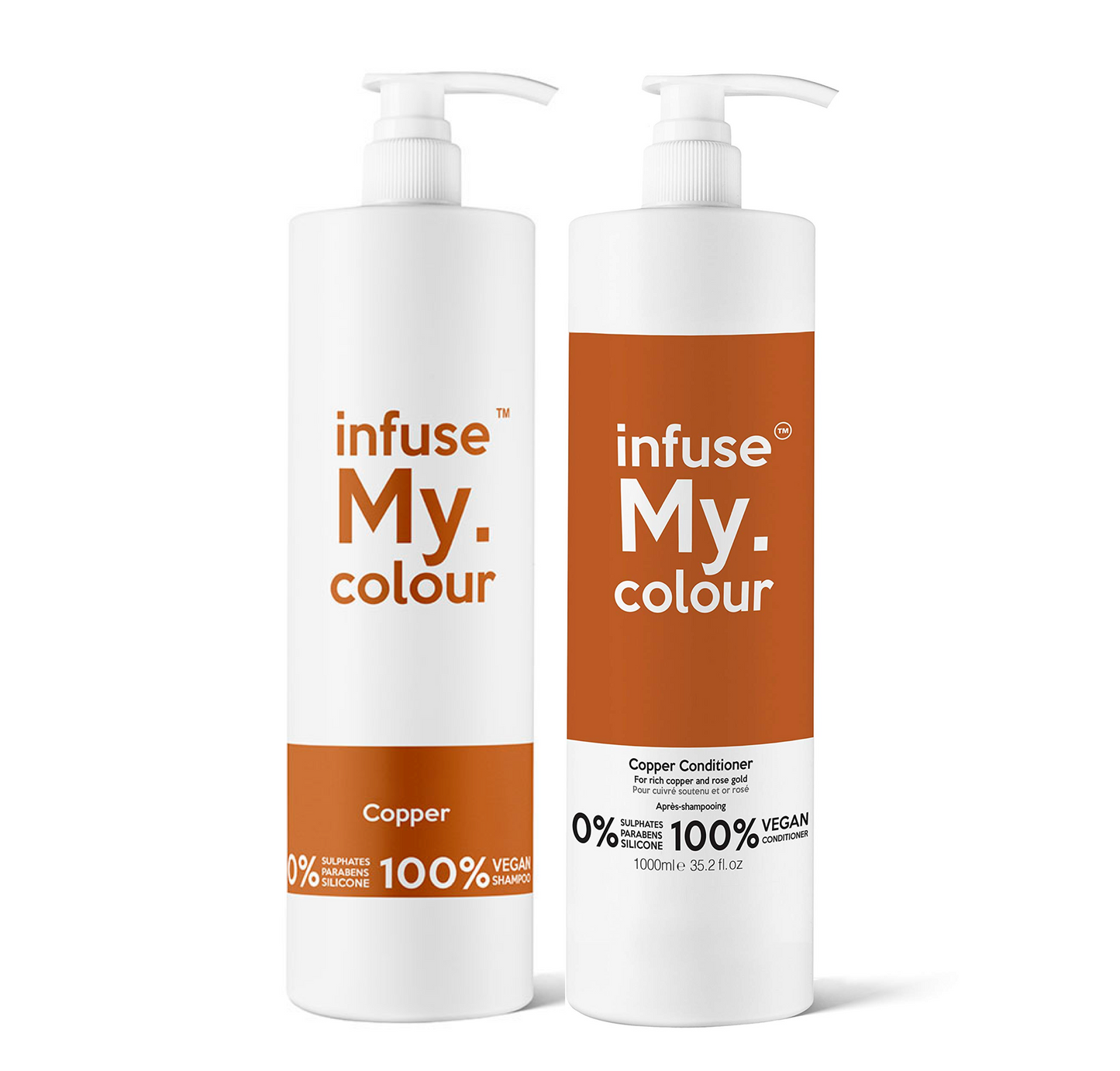 Infuse My Colour Copper Rose Gold Shampoo and Conditioner 1000ml