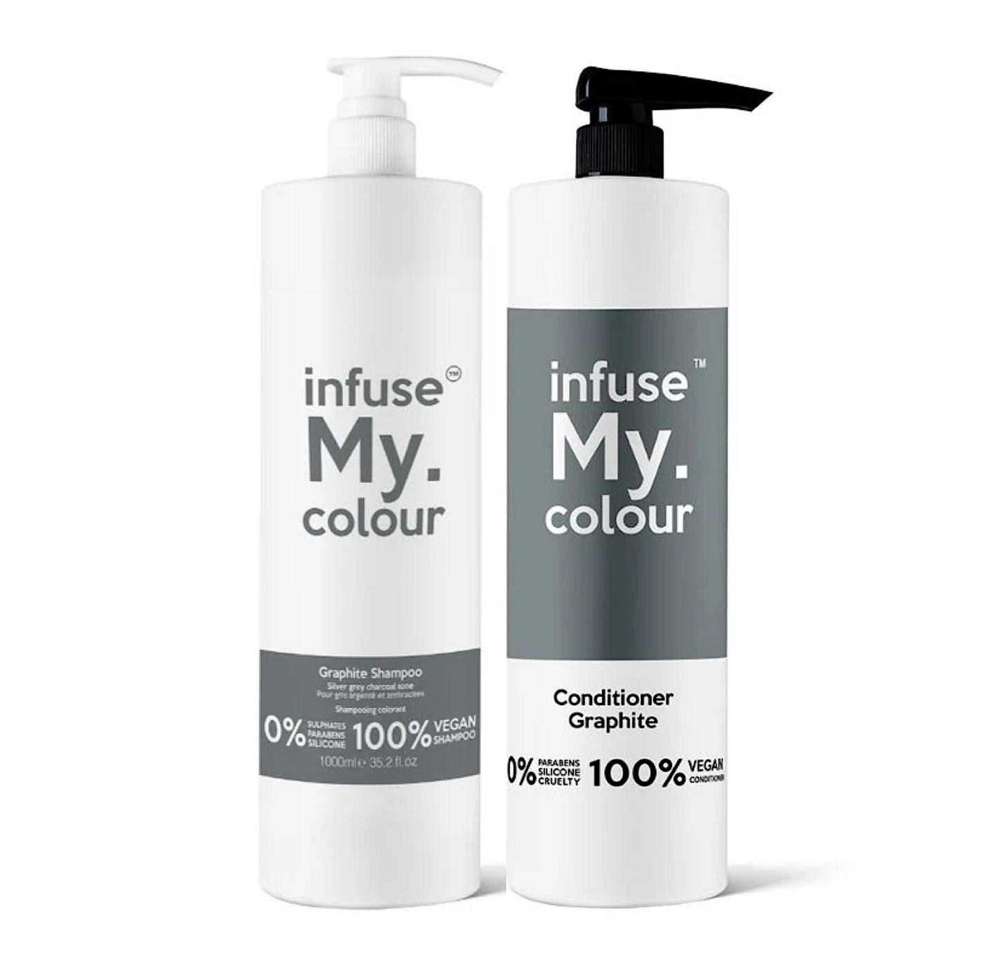 Infuse My Colour Graphite Silver Grey Shampoo and Conditioner 1000ml