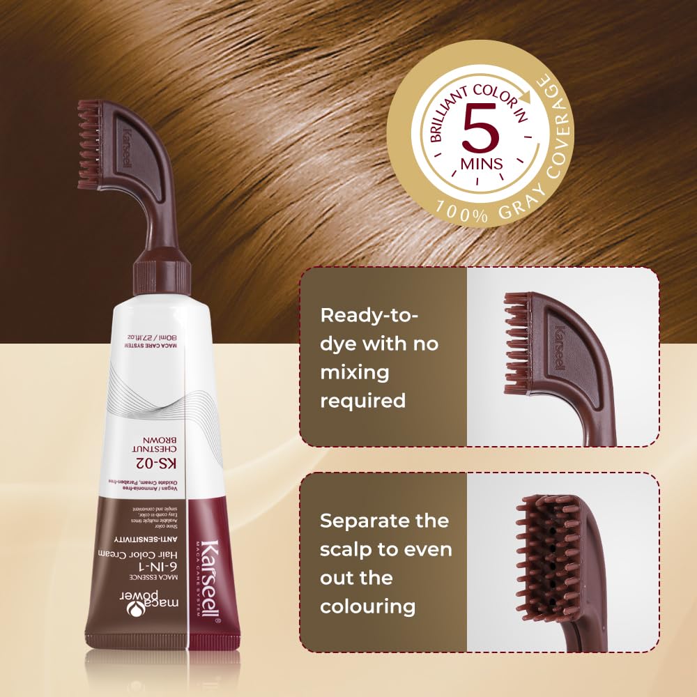 Karseell Maca Power 6 In 1 Hair Color Cream 80ml