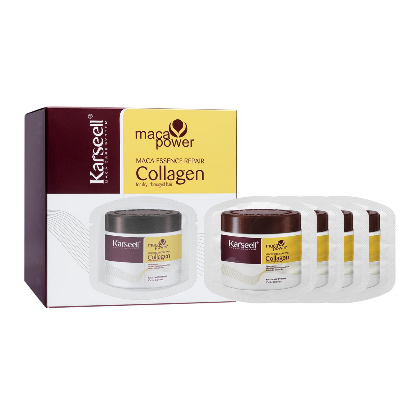 Karseell Maca Power Essence Repair Collagen Hair Travel Masks (24pc)
