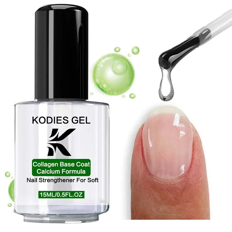 Kodies Nail Gel Collagen Base Coat Calcium Formula Nail Strengthener 15ml