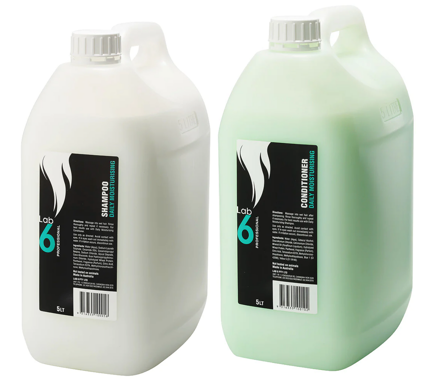 Lab 6 Daily Moisturising Shampoo and Conditioner 5L