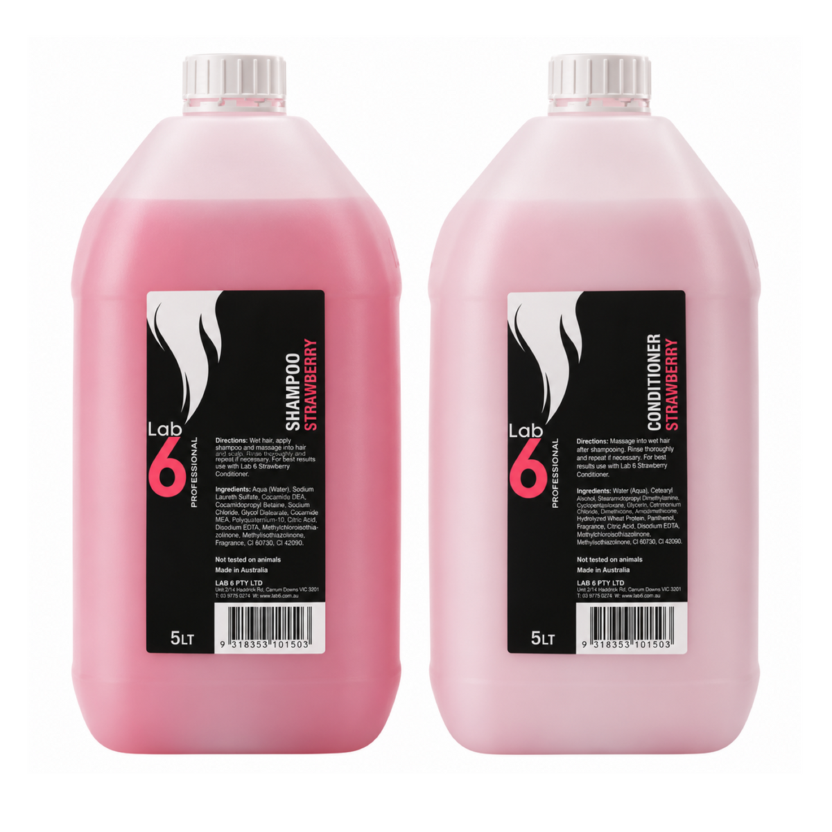 Lab 6 Strawberry Shampoo and Conditioner 5L