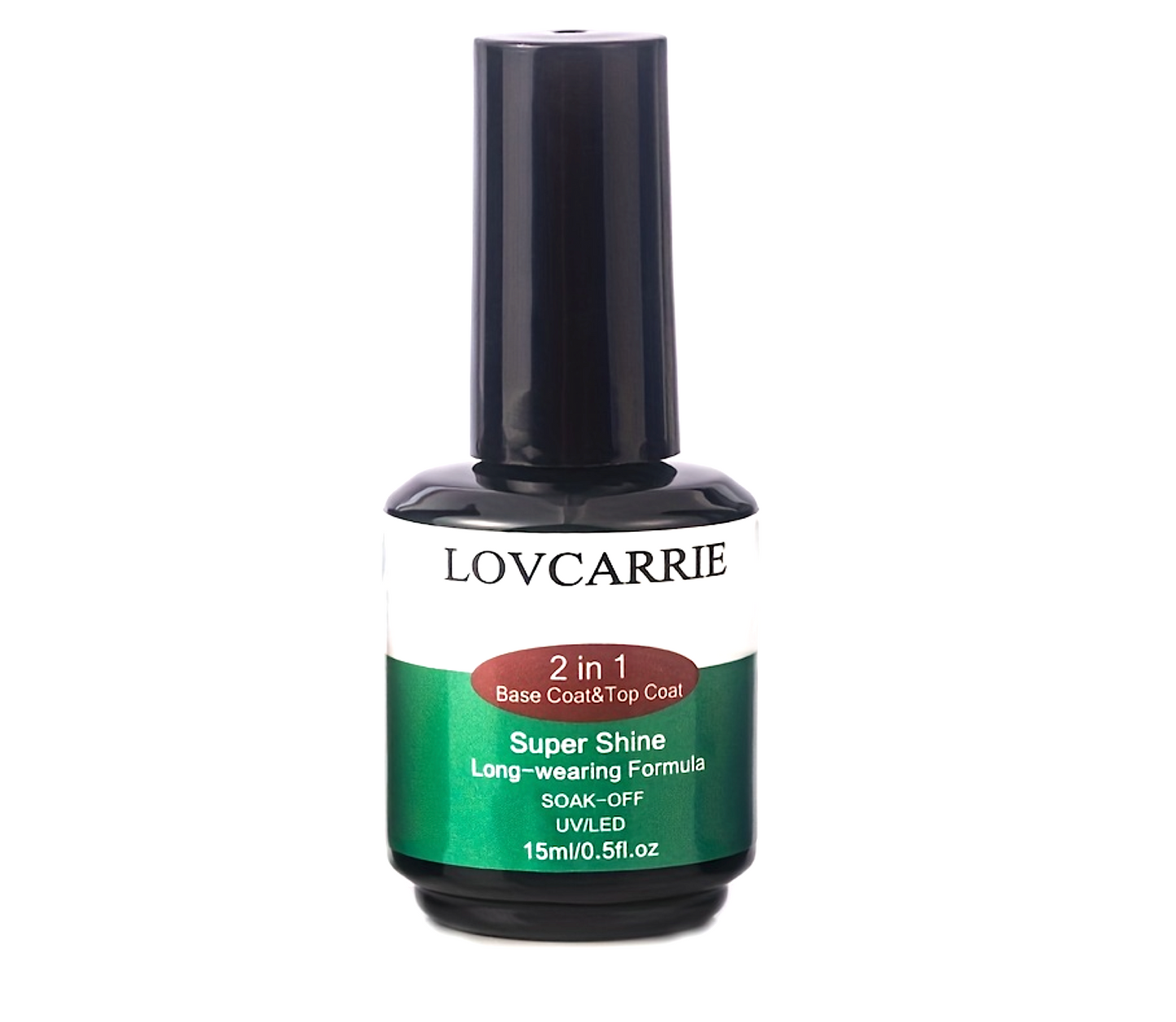 Lovcarrie 2 In 1 Base and Top Coat Super Shine Soak Off 15ml