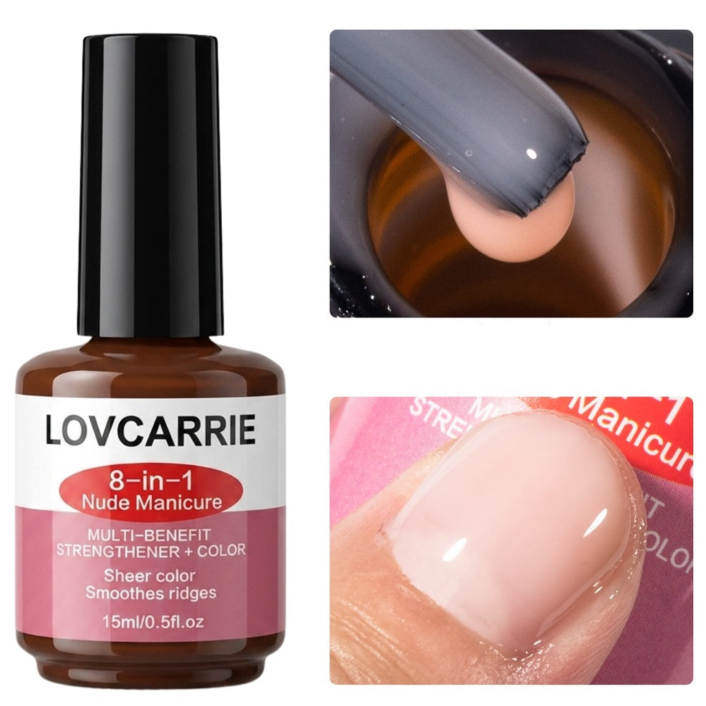 Lovcarrie 8 In 1 Nude Manicure Multi Benefit Strengthener and Color 15ml