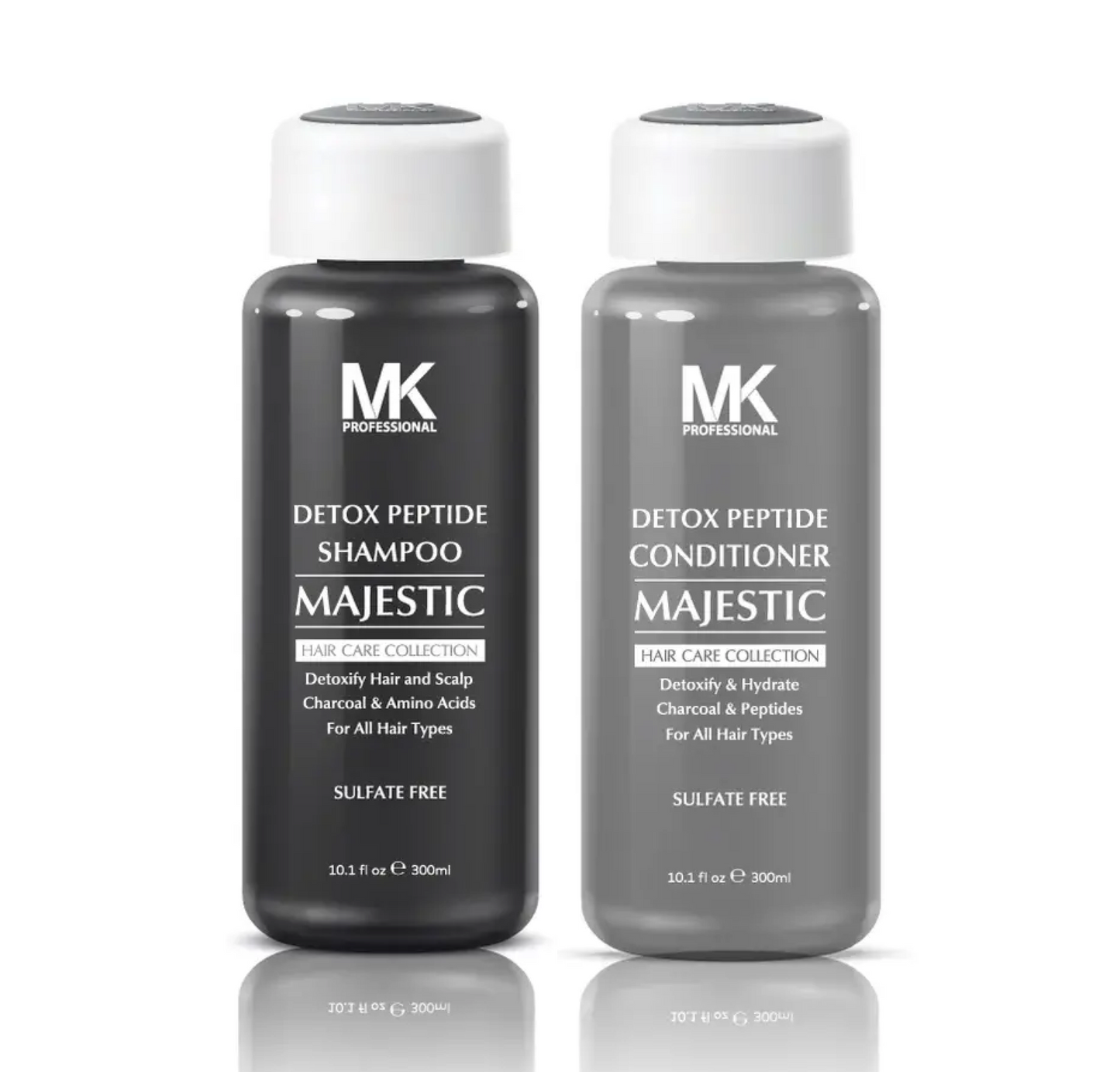 MK Professional Majestic Detox Peptide Charcoal Shampoo and Conditioner 300ml