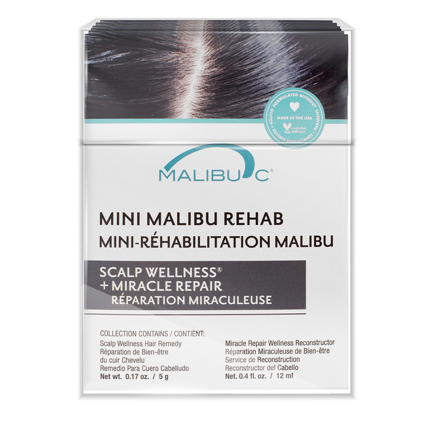 Malibu C Mini Malibu Rehab Scalp Miracle Repair Treatment (12pc)
