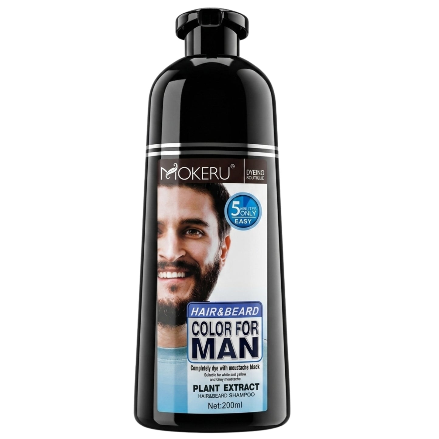 Mokeru Hair & Beard Color For Man Dye Shampoo 200ml