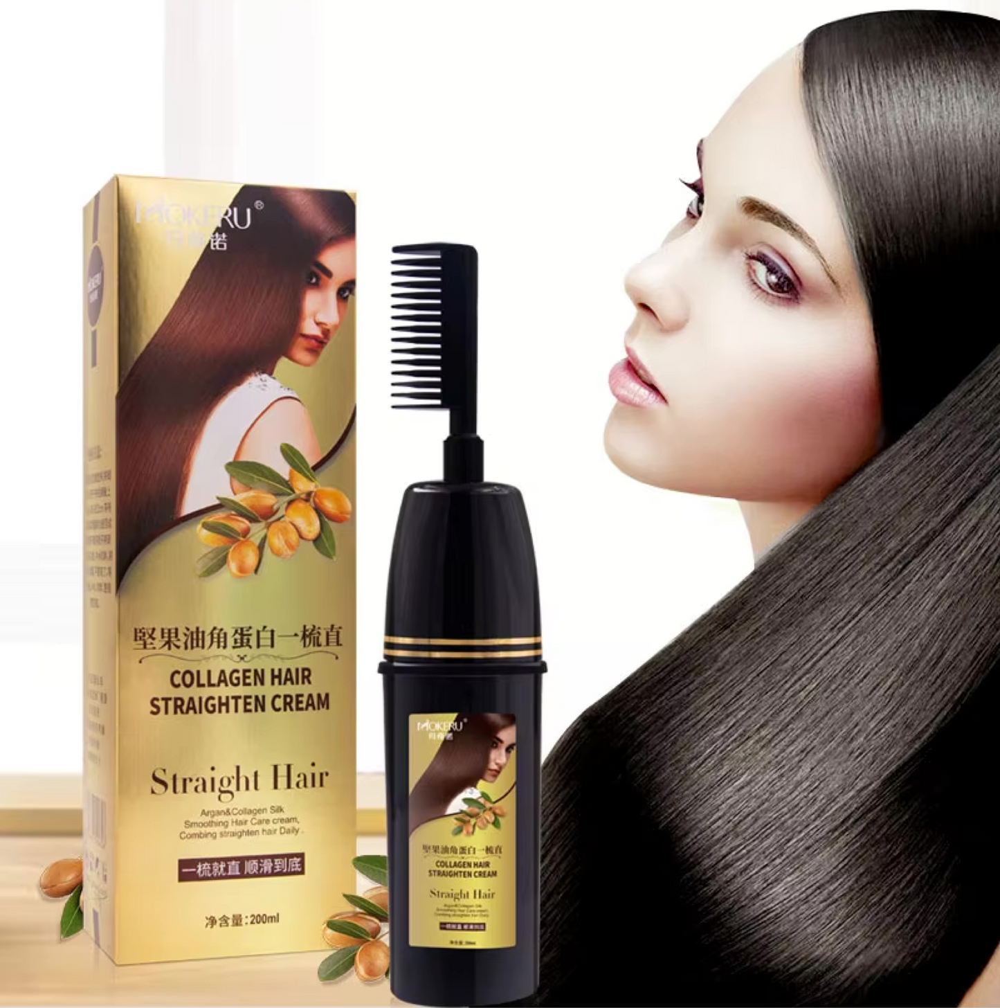 Mokeru Smoothing Hair Straighten Cream 200ml