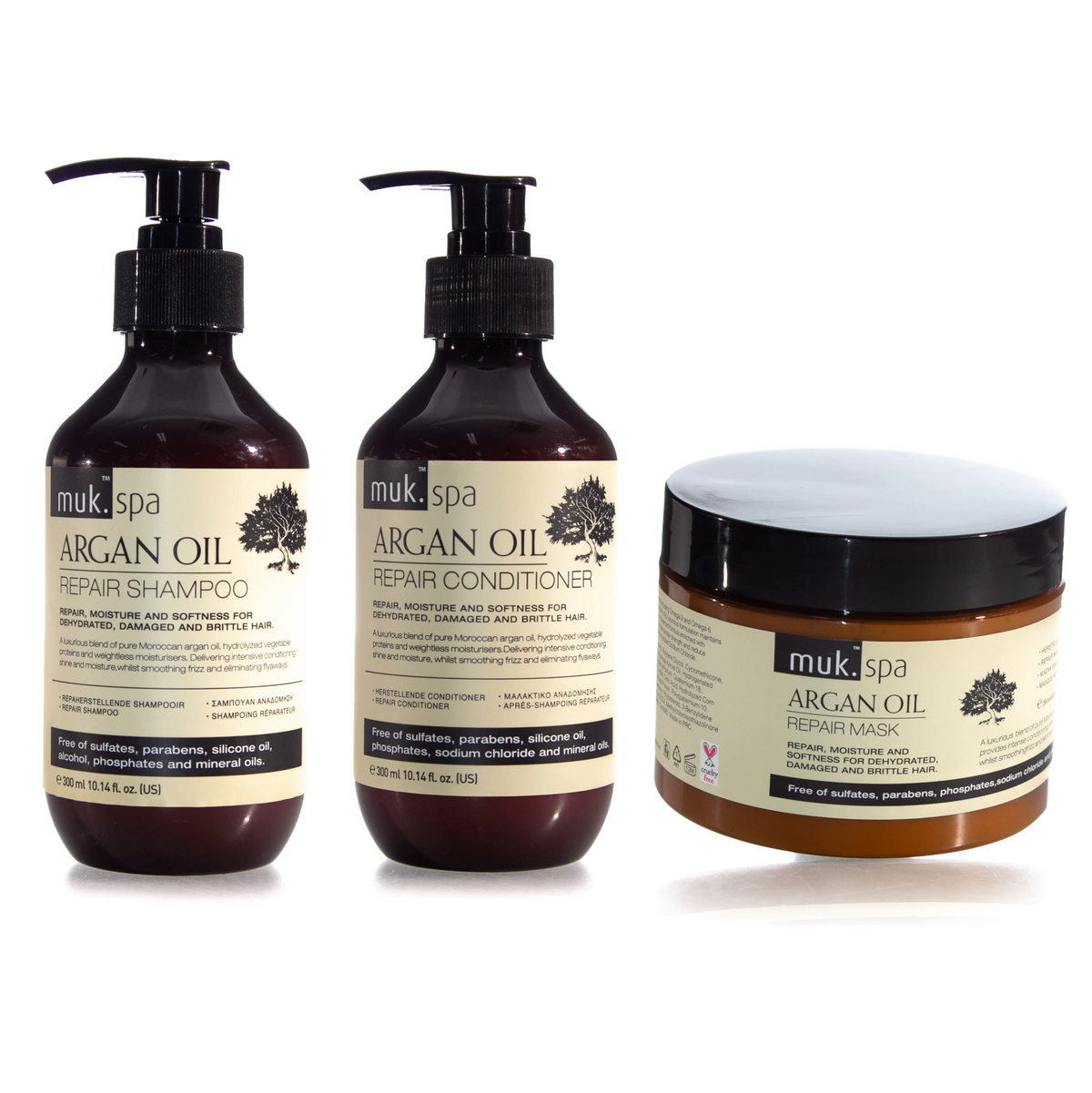Muk Spa Argan Oil Repair Shampoo and Conditioner 300ml + Mask