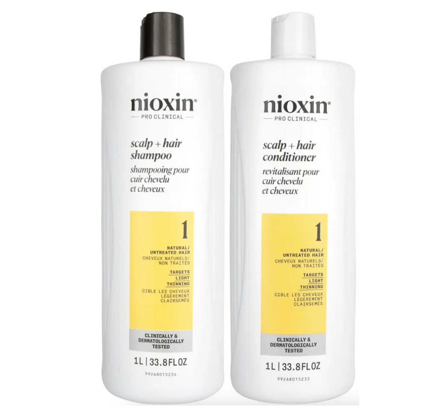 Nioxin Scalp & Hair System 1 Light Thinning Shampoo and Conditioner 1000ml