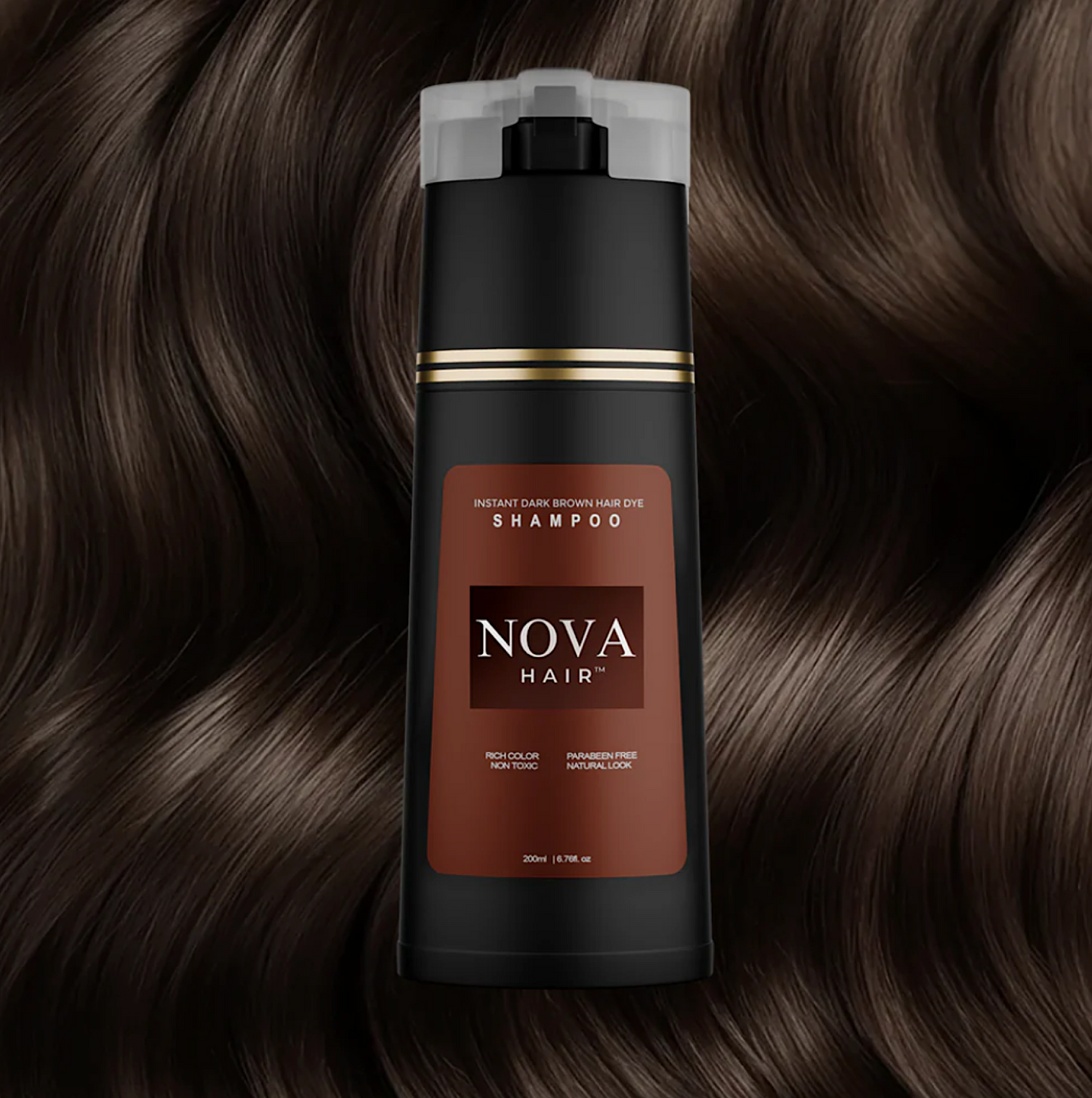 Nova Hair Dark Brown Hair Dye Shampoo 200ml