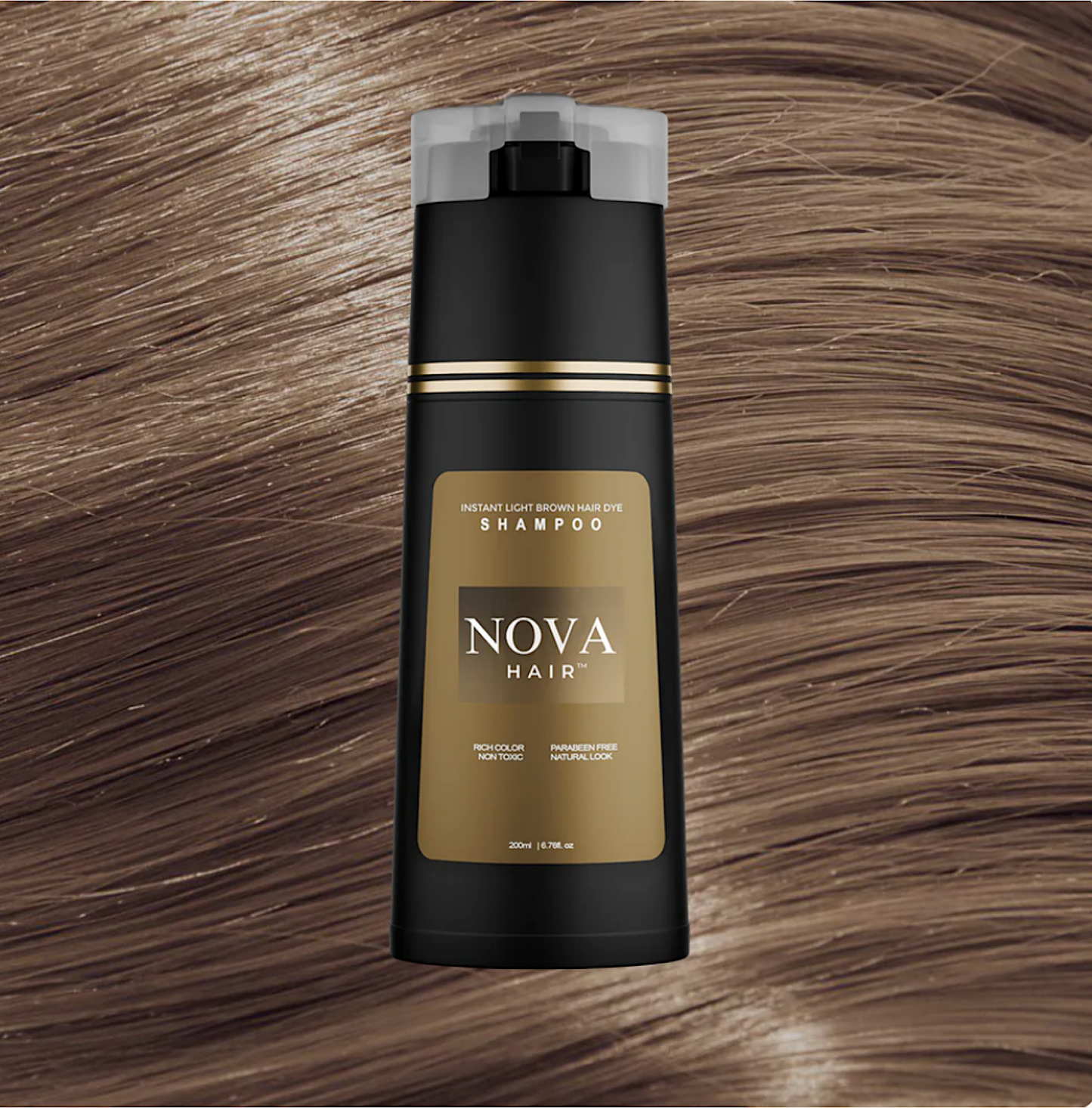 Nova Hair Light Brown Hair Dye Shampoo 200ml