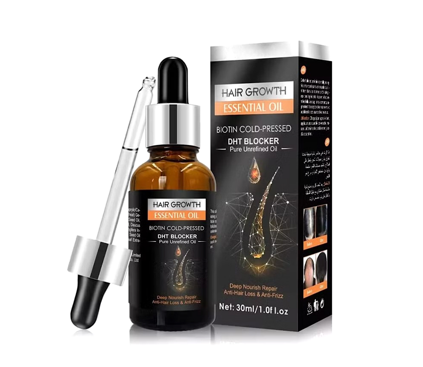 Original Hair Growth Essential Oil 100% Organic DHT Blocker 30ml