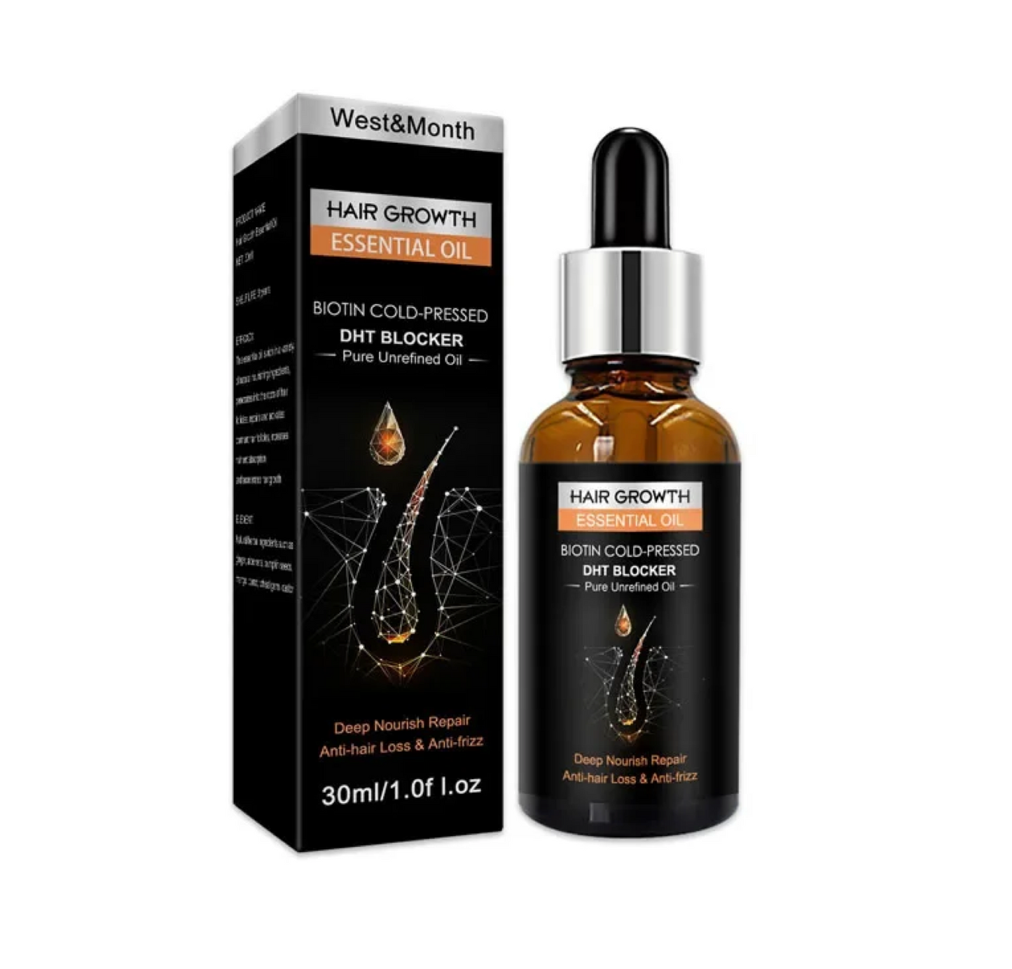 Original Hair Growth Essential Oil 100% Organic DHT Blocker 30ml