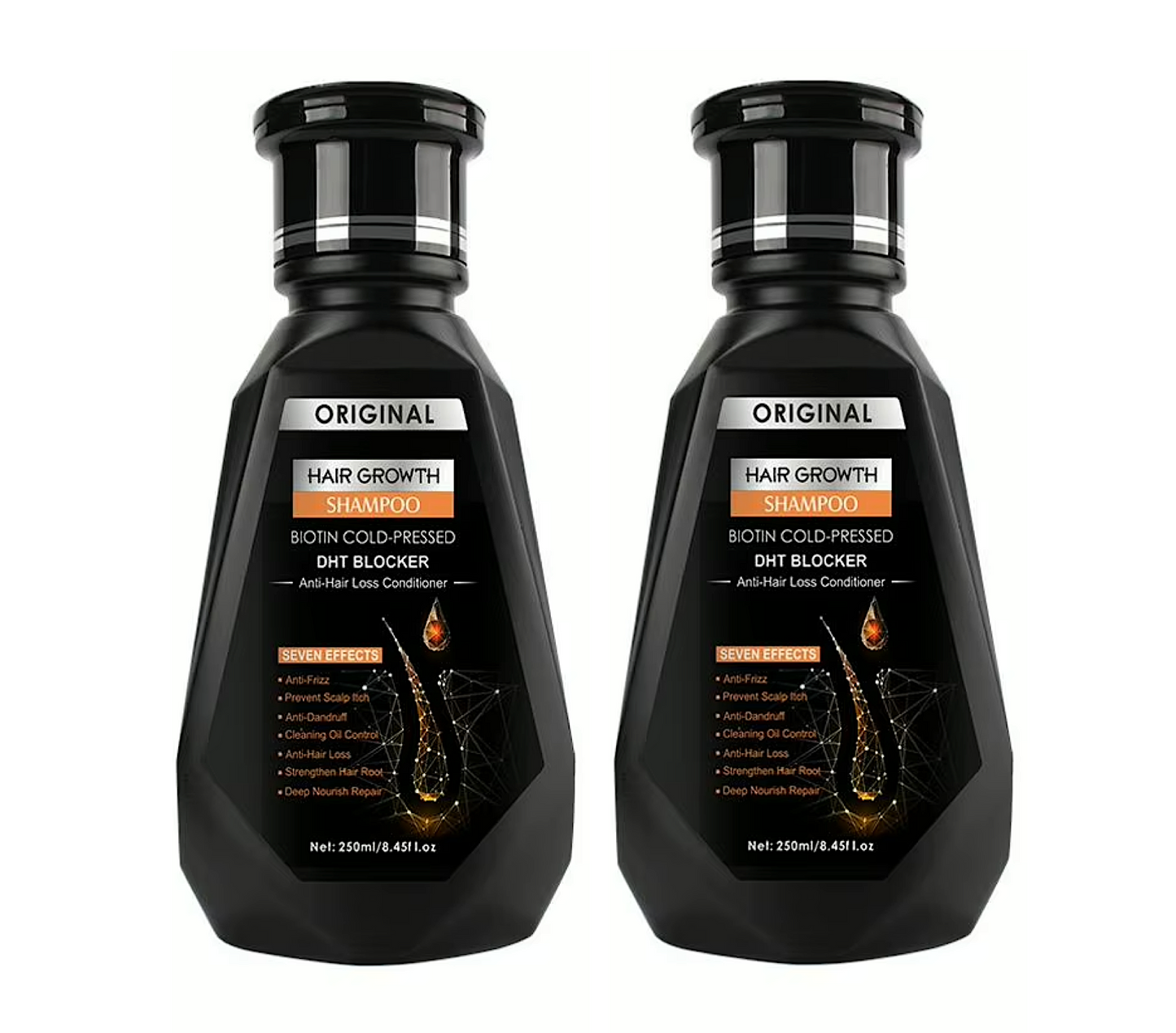 Original Hair Growth Shampoo Biotin Cold Pressed DHT Blocker 250ml (2pc)