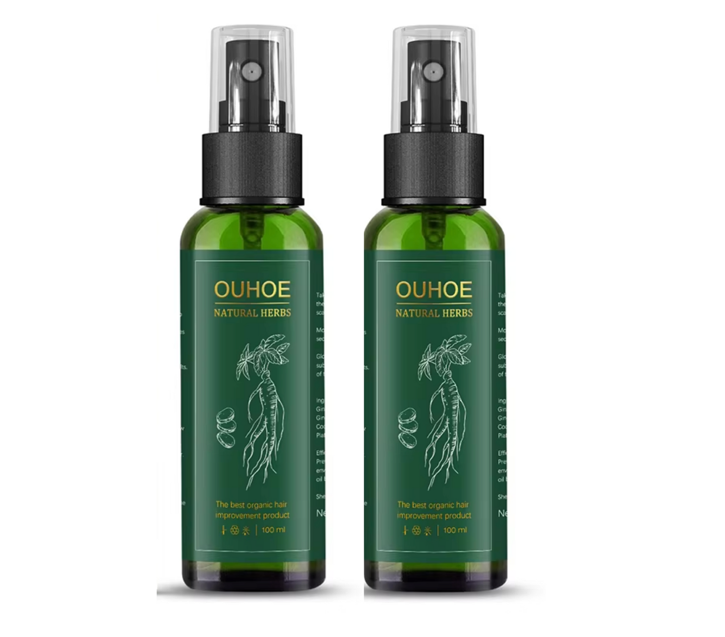 Ouhoe Natural Herbs Ginseng Essential Oil Spray 100ml (2pc)