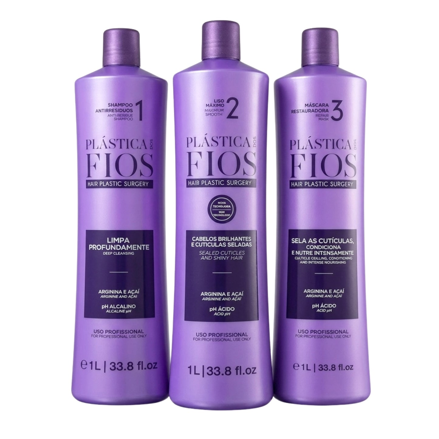 Plastica Dos Fios Brazilian Keratin Straightening Treatment 1000ml (3pc)