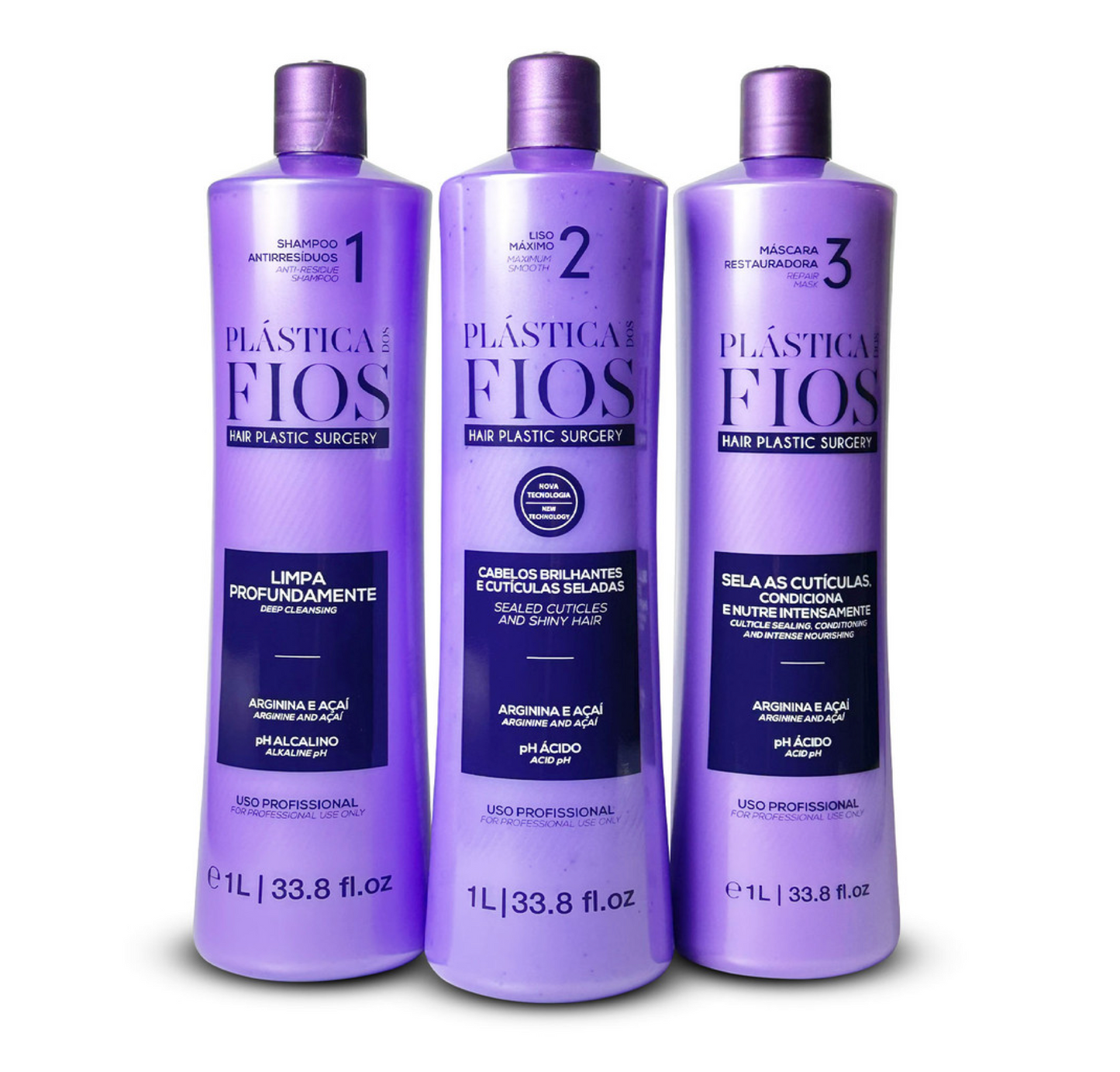 Plastica Dos Fios Brazilian Keratin Straightening Treatment 1000ml (3pc)