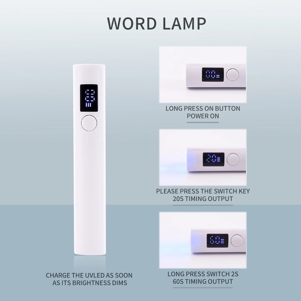 Professional Nails Handheld LED Light Dryer for Nails Gel Polish
