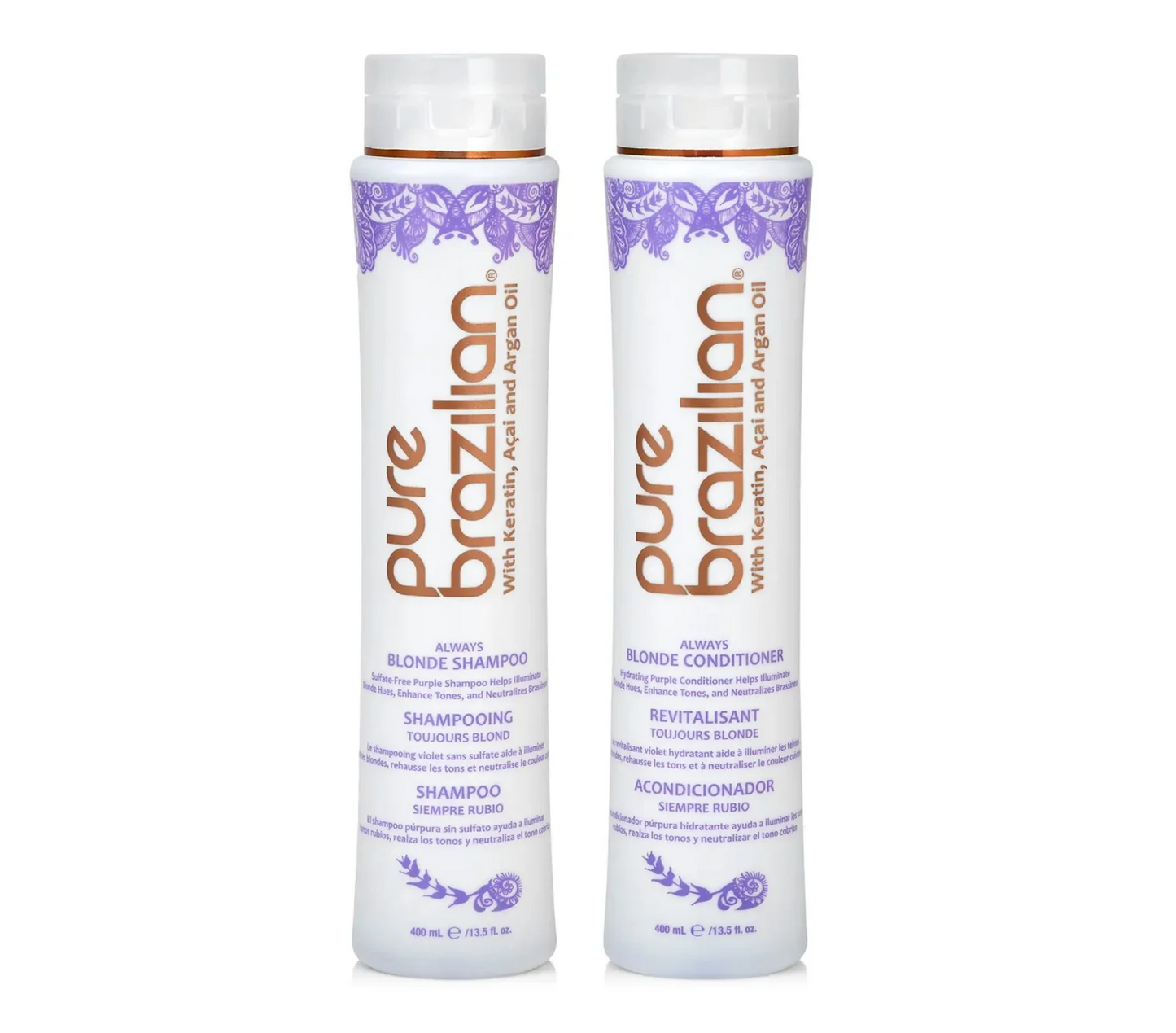 Pure Brazilian Always Blonde Shampoo and Conditioner 400ml