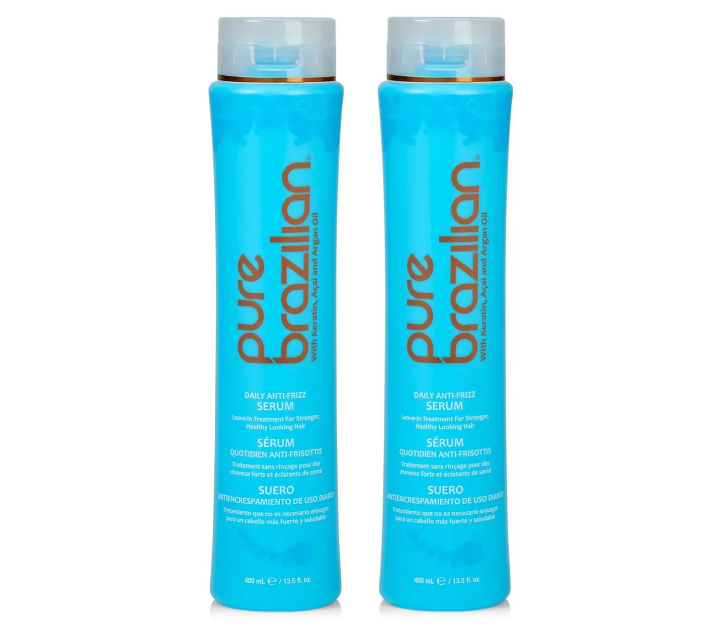Pure Brazilian Anti-Frizz Keratin Daily Leave-In Serum 400ml (2pc)